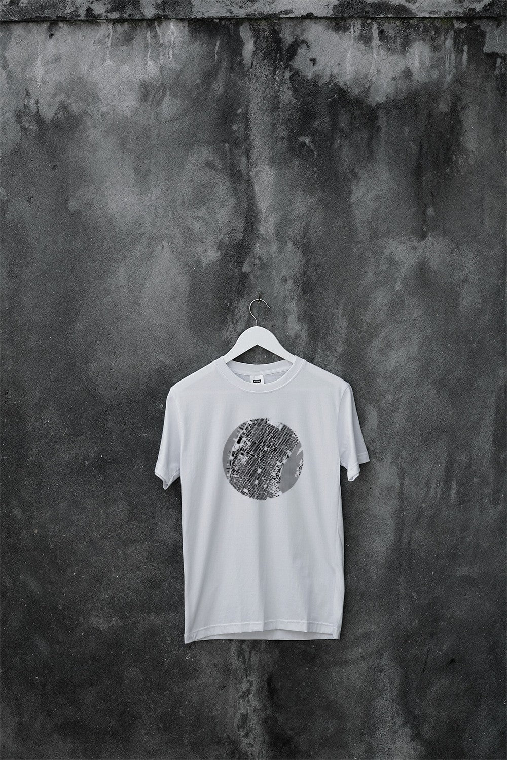 Manhattan (New York City) Urban Design Map T-shirt (monochrome)