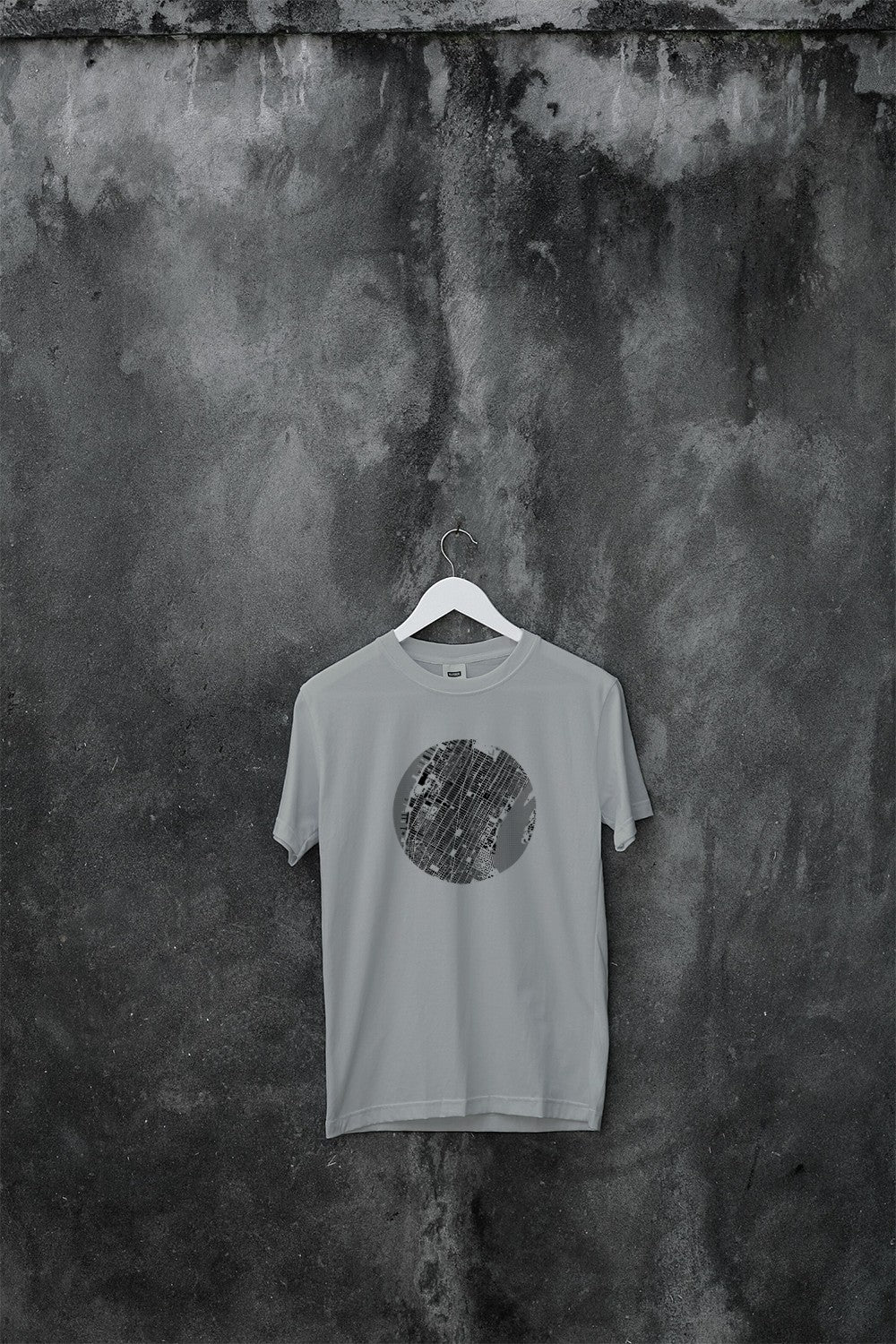 Manhattan (New York City) Urban Design Map T-shirt (monochrome)