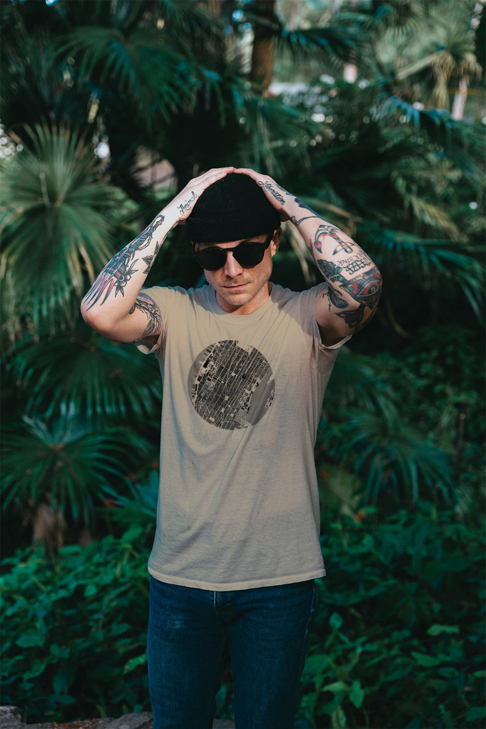 Manhattan (New York City) Urban Design Map T-shirt (monochrome)