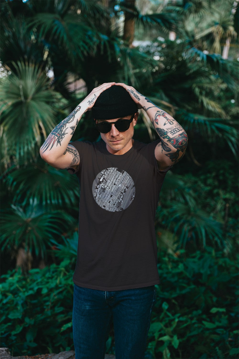 Manhattan (New York City) Urban Design Map T-shirt (monochrome)