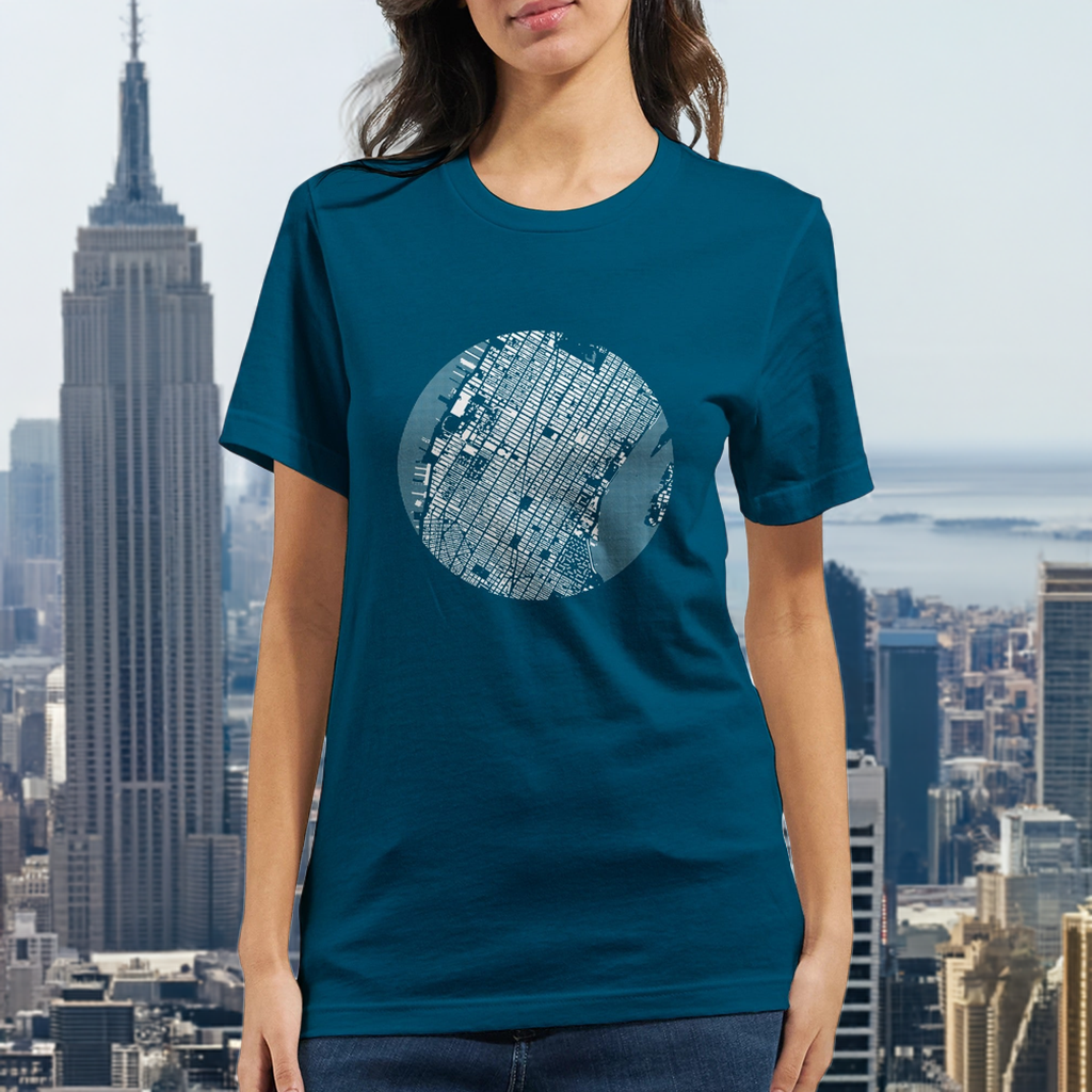 Manhattan (New York City) Urban Design Map T-shirt (monochrome)